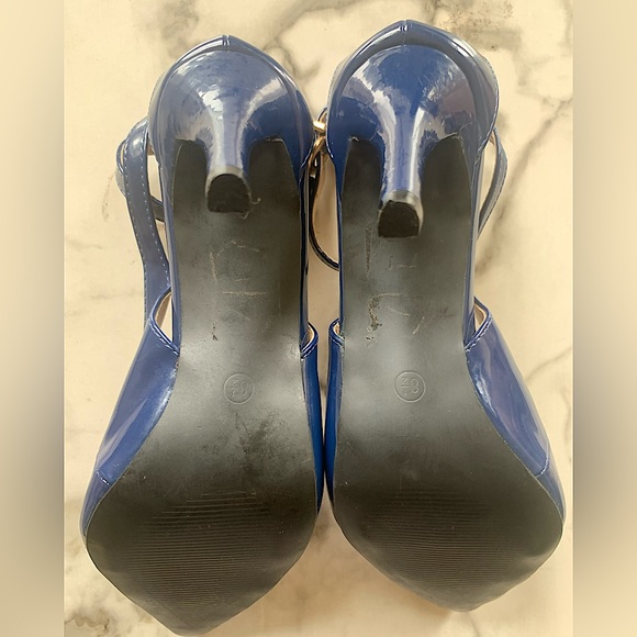 SEXY STEP Faux Patent Mary Jane Stiletto-Azure Blue-9M(SEE PHOTO) - Picture 5 of 5